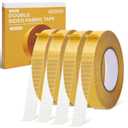 4 Pack 0.5 in x 33FT/10mDouble Sided Fabric Tape Heavy Duty for HemFashion Dress, Cloth CurtainsHigh Adhesive Sticky but Removable and Residue Free, No Sewing or Ironing NeedMultipurpose,