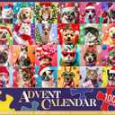 Advent Calendar 2025 Cat Puzzles for Adults 1008 Pieces, YOMESTE Dogs Jigsaw Puzzles of Pet Christmas , Painting Image 27.62"x19.7" Toys & Game Puzzle for Adults, Girls, Birthday Puzzle Funny Choices,24Box Aad 24Day