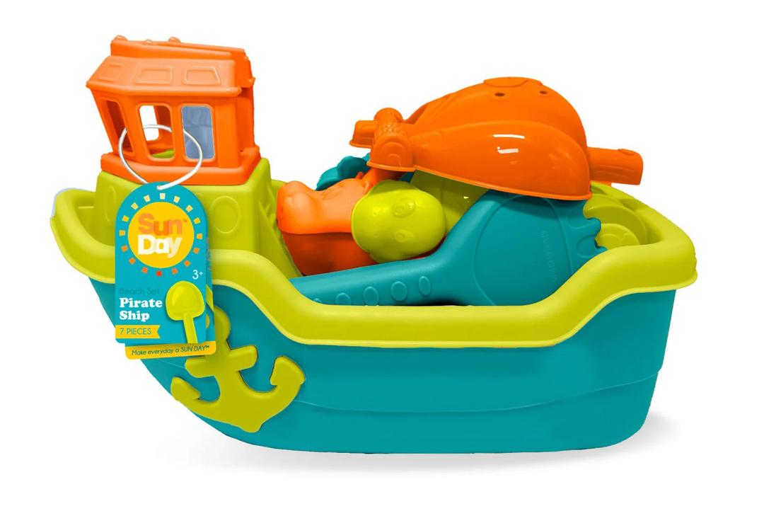 Sun Day Pirate Ship Beach Toy Set