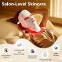Red Light Therapy Mask for Face,7 Custom Modes with InfraredCordless LED Face Mask & Neck Mask,Portable USB C Rechargeable for Home Use Working Travel Yoga