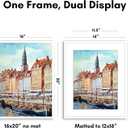 Americanflat 16x20 Poster Frame - Matted to 12x16 - Slim Molding - White, 16x20 with 12x16 Mat