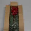 Watayo 45 Pcs Christmas Artificial Pine Branches with Red Berry Stems, 10.5" Faux Evergreen Norfolk Pine Cypress Leaves Stems, Fake Foliage Pine Needles Picks for DIY Craft Garland Home Decor