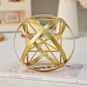 HLQMFHT 7 inches Metal Geometric Abstract Sculpture Metal Geometric Sculpture Decor Sphere, Tabletop Decor for Living Room,Study,Bedroom,Modern Home Decor Accents