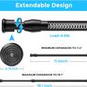 MEXAU 2PCS Small Tension Curtain Rod 11 to 19 Inch,Black Short Curtain Rods No Drilling,Loaded Expandable Spring Curtain Rods for Kitchen,Closet,Cupboard,Door,Bookshelf