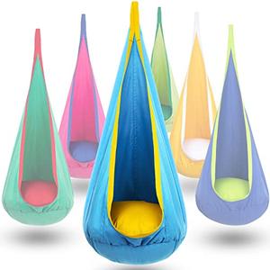 Y-STOP Kids Pod Swing Seat, Hanging Hammock Chair with Inflatable Pillow, Sensory Swing Chair with Pocket for Indoor and Outdoor, 176Lbs