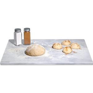 Homeries Marble Pastry Board (12 x 16 Inches) - Marble Serving Tray for Cheese, Pastries, Bread - Large White Fancy Slab for Cake Display