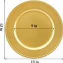 Okllen 12 Pack Plastic Gold Charger Plates, 13" Round Beaded Charger Plates for Wedding, Catering Event, Tabletop Decor