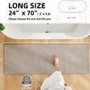 TYUU Bathroom Runner Rugs, Long Bath Mat Runner Washable Thin Quick Dry Low Pile Bathroom Runner Rugs Non Slip, Beige 24"x70"