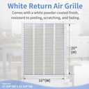 Howeall 16"W x 20"H [Duct Opening Size] Steel Return Air Grille, Air Return Vent Cover for Ceiling and Sidewall - HVAC Air Vent Covers - [Outer Dimensions: 17.75"W x 21.75"H]