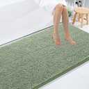 Smiry Luxury Chenille Bathroom Rugs 59x35, Extra Soft and Absorbent Shaggy Bath Mat, Machine Washable, Non-Slip Plush Carpet Runner for Tub, Shower, and Floor, Home Decor Accessories, Sage Green