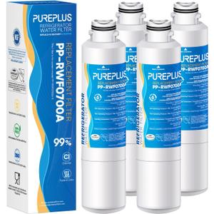 PUREPLUS DA29-00020B Replacement for Samsung DA29-00020A/B, DA29-00020B-1, RF28HMEDBSR, RF263BEAESR, RFG297HDRS, HAF-CIN/EXP, RF4287HARS, RF28HFEDBSR, 469101, RWF0700A Refrigerator Water Filter, 4PACK