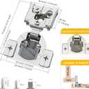 Furniware 60 Pack 30 Pairs 1/2 inch Overlay Soft Close Hinges for Face Frame Kitchen Cabinet Hinges Satin Nickel - 3 Way Adjustability Concealed Soft Close Hinges Damper Self Closing