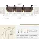 4 Light Bathroom Vanity Light, Morden Bathroom Vanity Lights Over Mirror Oil Rubbed Bronze Wall Sconce Light with Clear Glass Shade ZCVL01ORB-4