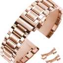 Stainless Steel Watch Band 14mm 15mm 16mm 17mm 18mm 19mm 21mm 20mm 22mm 23mm 24mm Universal Metal Watch Strap Smartwatch Replacement Band Men Women fit Most Traditional Watches