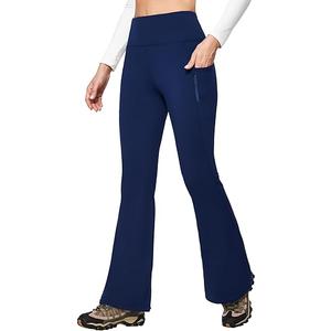 IUGA Fleece Lined Leggings Women Water Resistant Thermal Leggings Winter Warm Tights High Waist Hiking Pants with Pockets XS