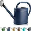 NERUB 2 Gallon Watering Can for Outdoor Plants, Large Garden Watering Can with Long Spout and Removable Stainless Steel Sprinkler Head, Plastic Water Can for Patio, Greenhouse and Flowers
