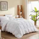 Three Geese Luxury Down Comforter Cal King Size, All-Season Duvet Insert 108x98 Inch with 100% Cotton Cover, Medium Warmth & High Fill Power, 79 Oz White Hotel Collection Comforter