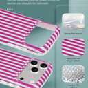 Compatible with iPhone 17 Pro Case, with Aesthetics Striped Design Case for Women Girl, Cute Fashion Simple Soft TPU Slim Protection Phone Case for iPhone 17 Pro 6.3'' - Hot Pink