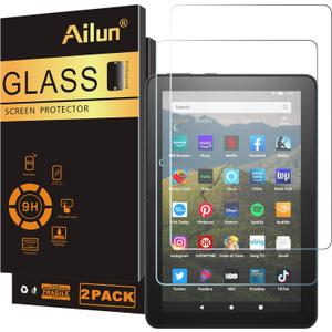 Ailun Screen Protector for Amazon Kindle Fire HD 8/8 Plus/Kids [8 inch] 2022&2020 Released - 0.33mm Tempered Glass, Ultra Clear, Anti-Scratch, Case Friendly