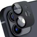 Korecase [ 2 Pack Camera Lens Protector for iPhone 12, Aluminum Metal Lens Film, 9H Hardness Tempered Glass Camera Screen Cover,Bubble Free,Strong Stickiness Case Friendly - Black