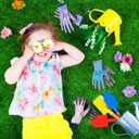 ANDANDA Kids Gardening Gloves, Nitrile Coated Children Yard Work Gloves with Grip, Suitable for Toddlers, Children, Girl, Boy (6XL(Age9-12), Purple)