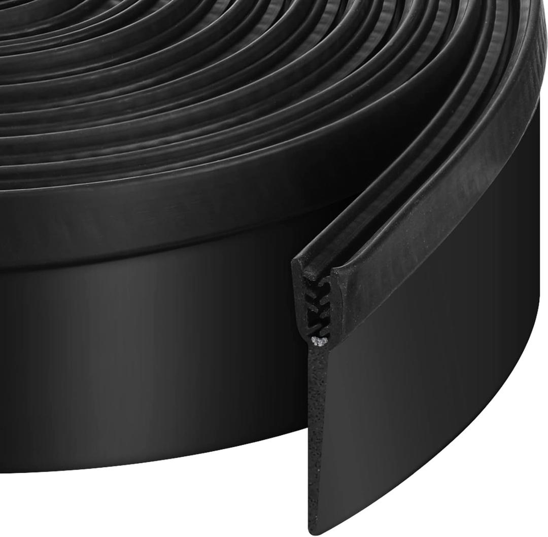 Tallew 2.6 Inch Rv Slide Out Seal Black Clip Rubber Seal Wiper, Camper Slideout Weather Stripping Rv Door Window Channel Mounts for Truck Seam Protecting Replacement Trim(15 ft)