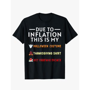 Due to Inflation This is My Funny Halloween Costume T-Shirt, Large