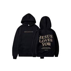 Black Hoodie Jesus Loves You