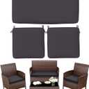 3 Pack Outdoor Replacement Cushions, Fit for 4-Seater Wicker Rattan Patio Conversation Set, 36x18x3,18x18x3, Liner & Cover