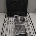 MOUKABAL Dish Drying Rack, Dish Rack, Stainless Steel Dish Racks for Kitchen Counter, Dish Drainer with Removable Utensil Holder, Drainboard (Black,13''W x 17''L)