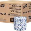 Genuine Joe Standard Bath Tissue, 2-Ply, 3.5" x 4", 500 Sheets, Pack of 96, 3.5" x 4", 500 Count