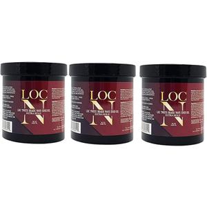LOC N Edge Gel Extra Hold – Pack of 3 (16 oz Each) | Maximum Hold for Locs, Braids, Twists & Edges | Non-Greasy, Natural Ingredients, All Hair Types