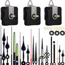 EMOON 3 Pack Silent Clock Mechanism Replacement Kit, Quartz Clock Movement with 7 Sets of Hands, Battery Operated (Shaft 16mm, 20mm, 23mm)