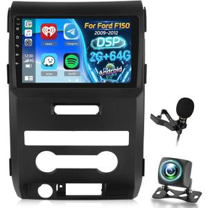 [2+64G] NHOPEEW for 2009-2012 Ford F150 Radio with Wireless Carplay and Android Auto - 9 Inch Touchscreen Android Car Stereo with DSP/Multiple UI/GPS/WiFi/SWC/Nluetooth + AHD Backup Camera