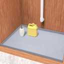 URMONA Waterproof Silicone Under Sink Mat 19'' x 19'' Shelf Liner for Kitchen and Bathroom, Cabinet and Counter Protector, Storage and Organizers, Litter Mat, Pet Cat Puppy Essentials (Grey)