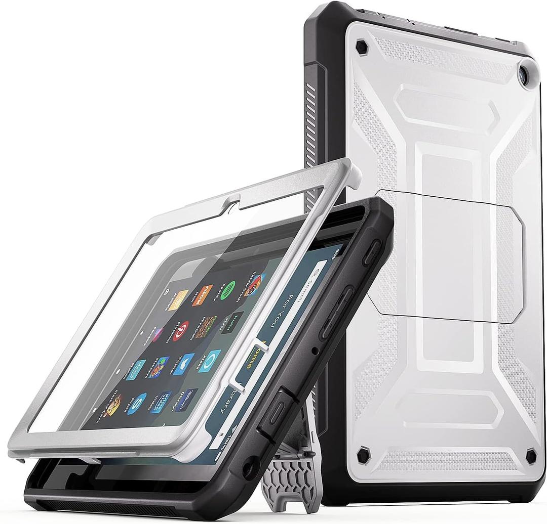 All-New 11 Tablet 11,DJ&RPQ Incompatible iPad TCL Full Body Rugged Hands-Free Viewing Stand Back Cover with Screen Protector-Gray