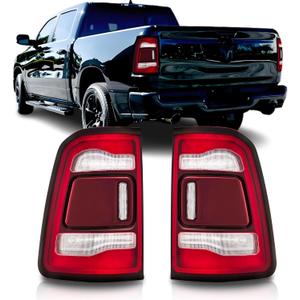 LED Tail Lights Assembly Compatible with 2019 2020 2021 2022 Dodge Ram 1500 Without Blind Spot Rear Brake Lamp Taillights, Driver & Passenger Side