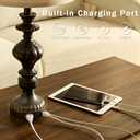 SAIWEYA 27.5" Farmhouse Table Lamps Set of 2, 3 Way Dimmable Bedside Lamps