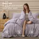 Bedsure 100% Washed Cotton Duvet Cover King Size - Lavender Minimalist Bedding Set Linen Like - PureWoven Plain Simple & Soft Comforter Cover for All Seasons (Lavender, King, 104"x90")