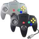 inventii 2 Pack Classic N64 Controller,Wired Controller Joystick Compatible with N64 Console (Black and Grey)