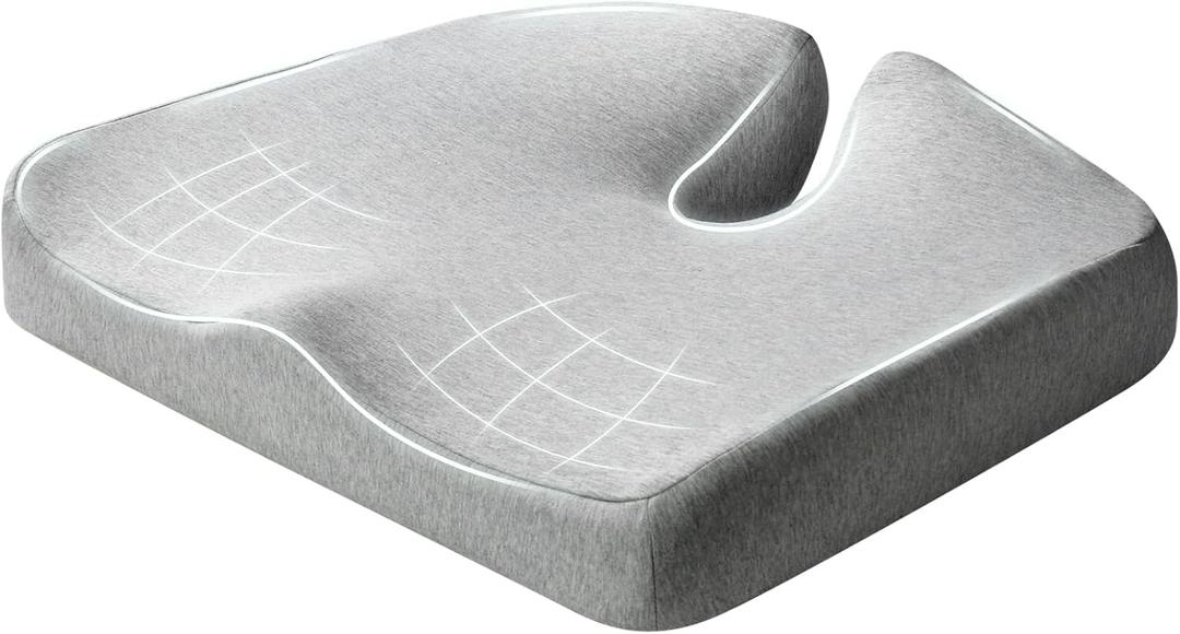 Seat Cushions, Memory Cotton Cushions, Office Chairs and Cars for Ultimate Comfort, Size up Premium Durable (Gray) 21.5 * 17.7 * 4 inches