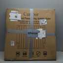 Cumbor 29.243" Baby Gate for Stairs, Wall-Mounted (Drill Required), Expandable No Bottom Bar Dog Gate, Auto Close Extra Wide Walk Thru, Pet & Toddler Proof Gate, Top & Bottom of Stairways (Brown)