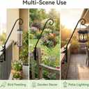 Heavy Duty Deck Hook,360 Rotating Design,Pole 16.5Long Metal Deck Railing Hooks for Hanging Bird Feeders,Planters,Suet Baskets,Lanterns,Wind Chimes,Clamp Mounted,Under 18 LBS(2PACK)