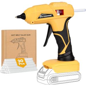 Mini Size Cordless Hot Glue Gun Compatible with DeWalt 20V Battery (Battery NOT included), Handheld Wireless Powered Glue Gun Kit with 30PCS 0.27 Glue Sticks for Arts Crafts DIY Quick Home Repairs