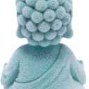 2 x Hodao Calming Yoga Buddha Statue - Meditation Desk Decor for Office Table, Zen Home Room Table Sculpture Decoration, Mindfulness Gifts for Yoga Lovers, Serene Shelf & Bookshelf Accent (Blue-2)