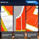 SKSAFETY 10 Pockets Professional Level Safety Vest - Class 2 High Visibility Vest with Zipper, ANSI/ISEA Standard - Construction Work Vest (Orange, M)
