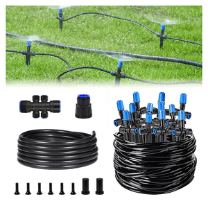 Quick-Connect Drip Irrigation Kit with Adjustable Fan-Shaped Drippers for Garden Watering, Saving Water Automatic Irrigation Equipment for Raised Bed and Plants Vegetable Garden 