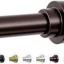 Mcrbeay Shower Curtain Rod, 1" Diameter Heavy Duty Tension Shower Rod, Non Slip Adjustable 28-46 inch No Drilling Shower Curtain Rods Spring Tension For Bathroom, Shower Stall, No Rust, Bronze