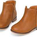 Fupoia Girls Boots Kids Ankle Boots Side Zipper Booties Fashion Short Suede Low Heels 10
