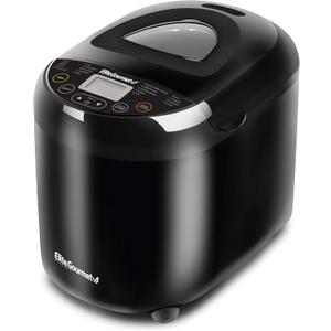 Elite Gourmet Programmable Bread Maker, 2 lb Loaf, 3 Sizes, 19 Presets incl. Gluten-Free, Dough & Jam, Delay Timer, Black